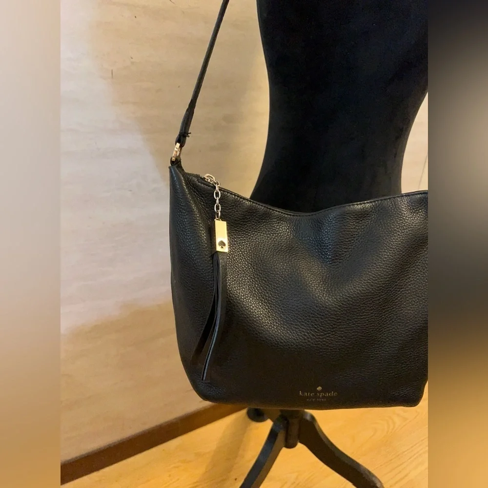 Kate Spade Natalya Orchard Street Shoulder Bag Black 100% Cow Leather